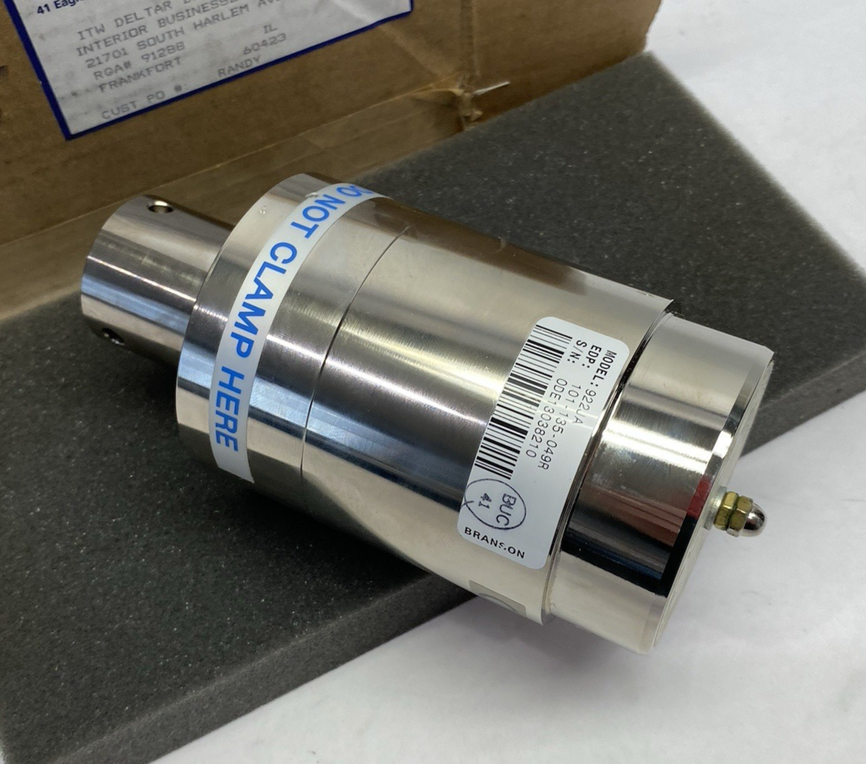 101-135-049R | Branson Ultrasonic 20kHz Converter/Transducer 922JA - New – Open box - Maverick Industrial Sales