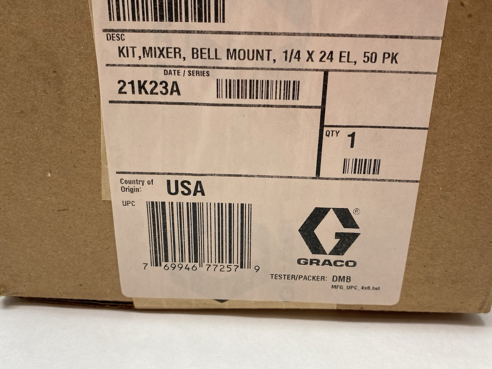 2001992 | Graco Kit, Mixer, Bell Mount, 1/4 X 24 El, 50 Pk UPC: 76994677257 - New - Maverick Industrial Sales