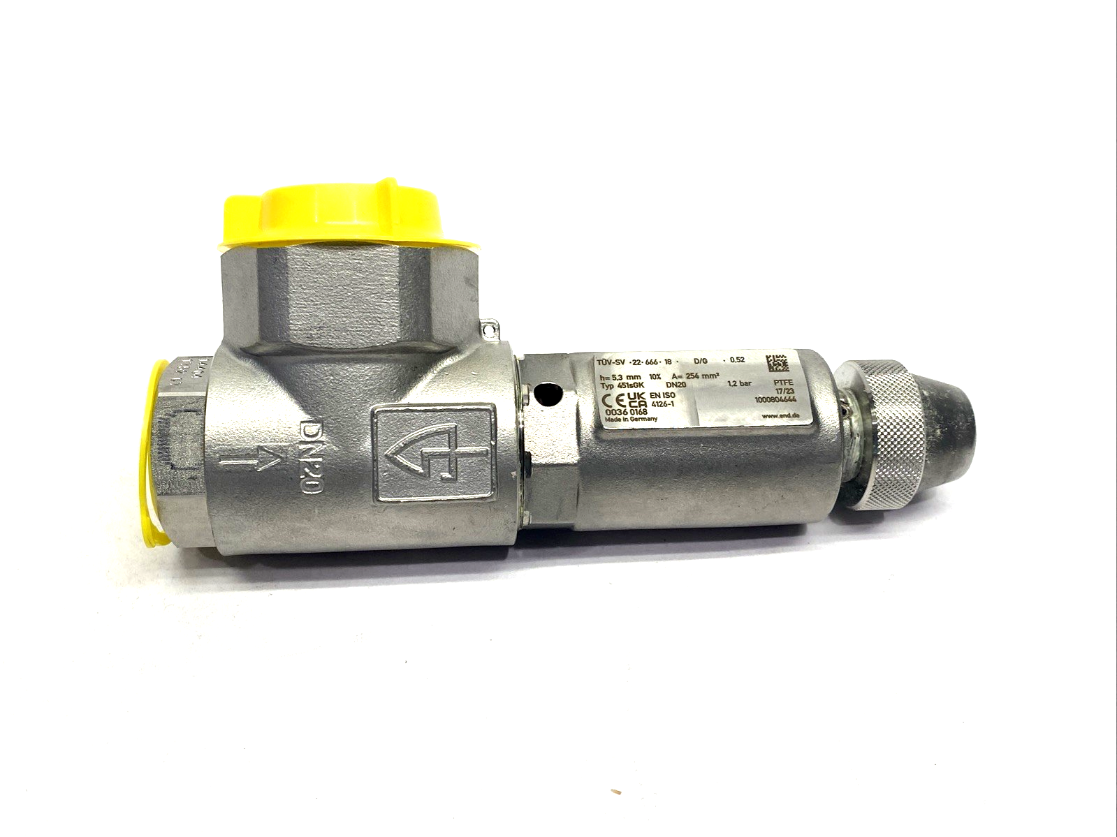 END TUV-SV.22.666.18 Safety Valve Typ 451sGK DN20 1.2 bar 202212-007 5026 - Maverick Industrial Sales