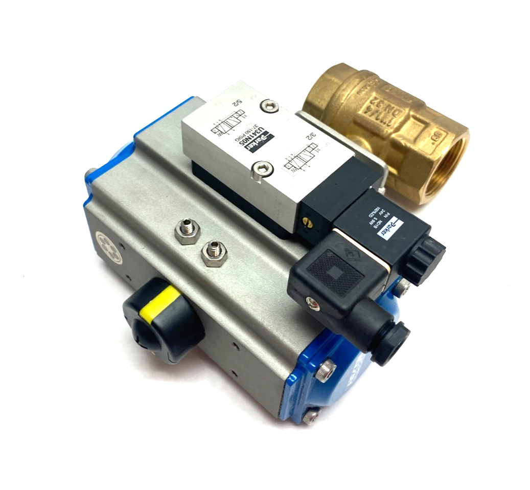 Air-Con SR063B Pneumatic Actuator w/ EX9 03 10 51337 001 Brass Ball Valve - Maverick Industrial Sales