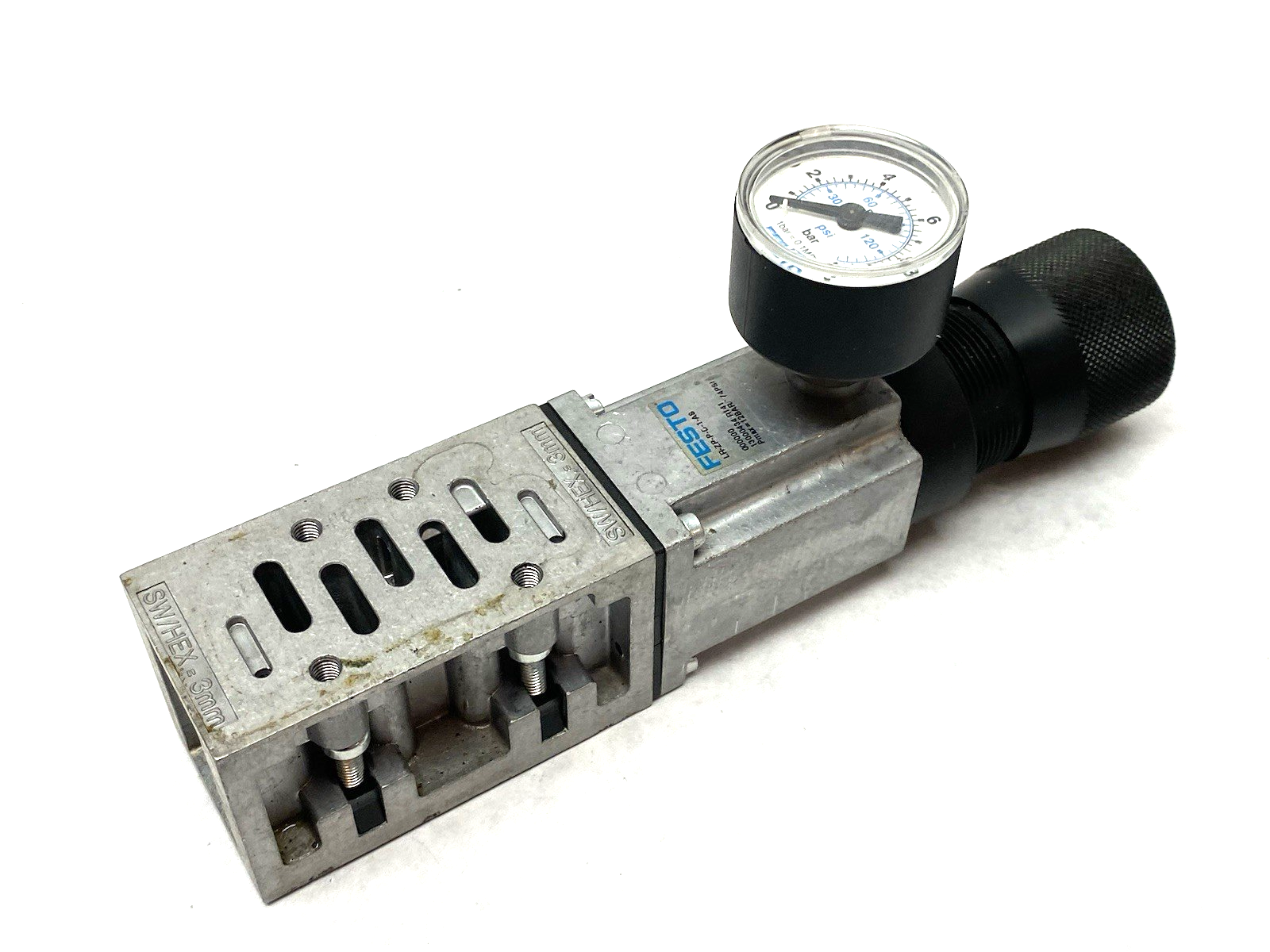 Festo LR-ZP-P-D-1-AS Intermediate Pressure Regulator Plate w/ Gauge 13000434 - Maverick Industrial Sales