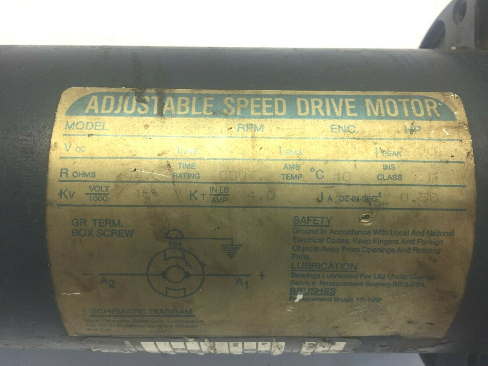 B&B 46807352543 Adjustable Speed Drive Motor 1750RPM 1HP - Maverick Industrial Sales