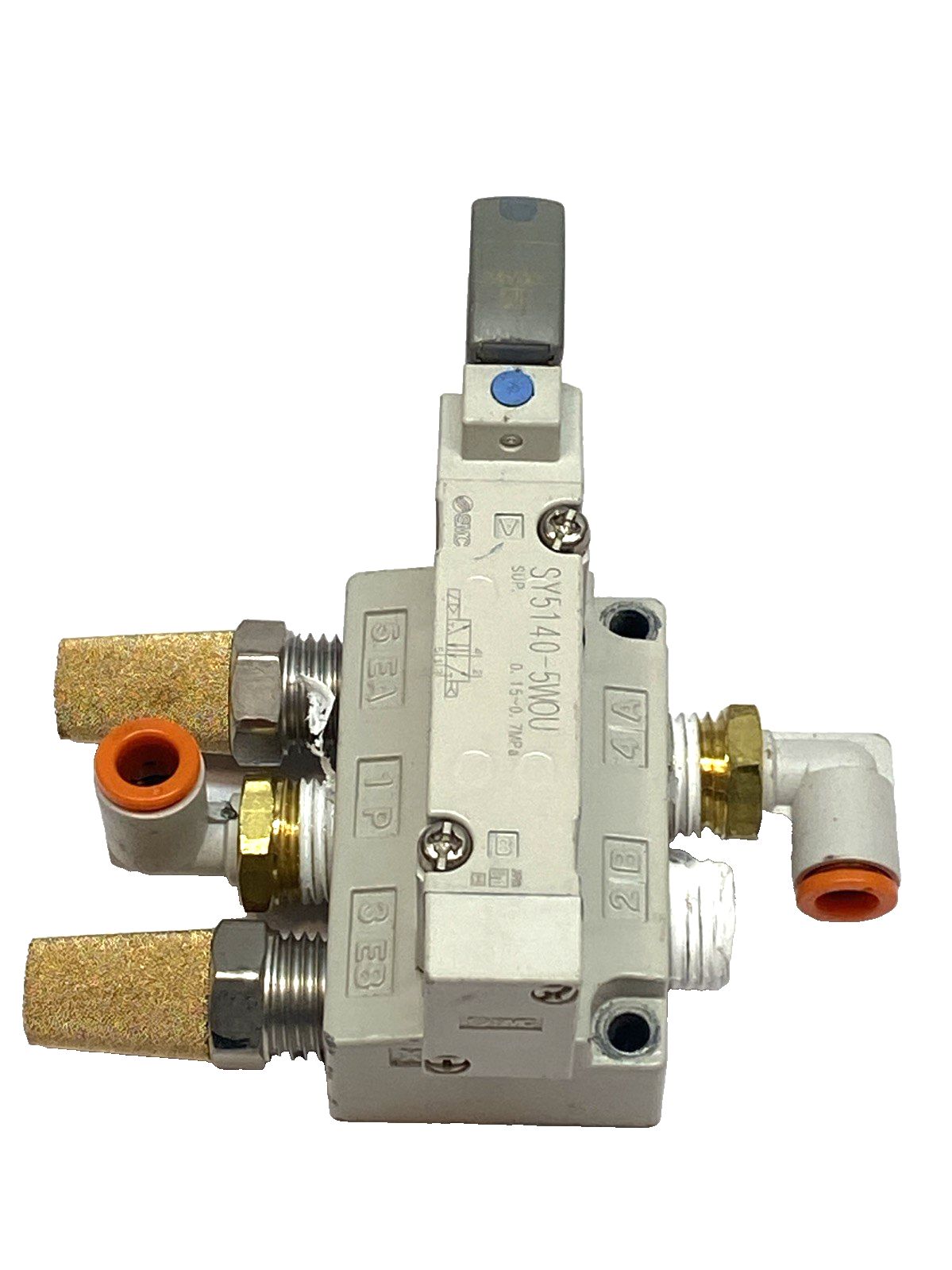 SMC SY5140-5WOU Solenoid Valve 2-Pos 5-Port Single 24VDC M8 Base Mounted - Maverick Industrial Sales