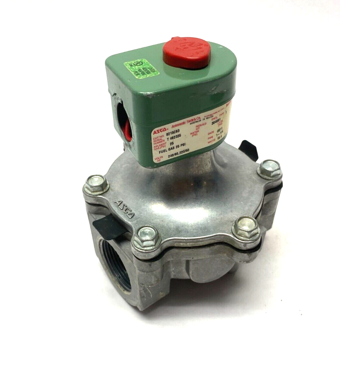 ASCO 8215C63 Red Hat Solenoid Valve 2-Way Normally Open 1-1/4" NPT 15.4W - Maverick Industrial Sales