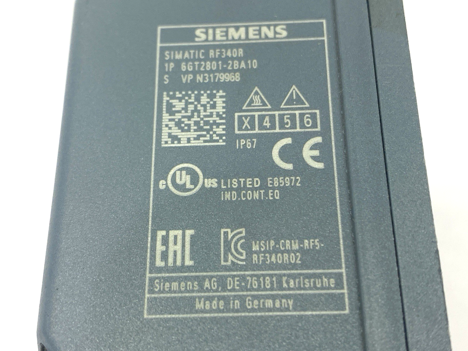 Siemens 6GT2801-2BA10 RF Reader SIMATIC RF340R 75mm x 75mm x 41mm - Maverick Industrial Sales