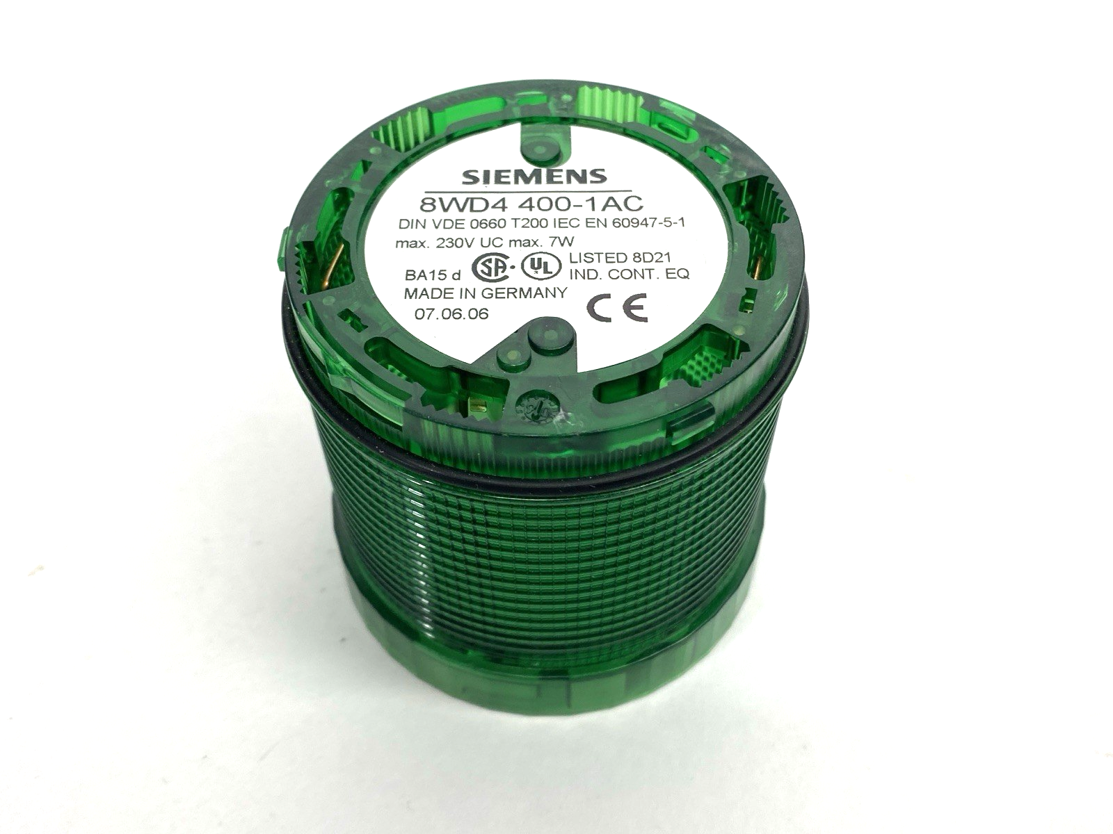 Siemens 8WD4400-1AC Green Steady Stack Light 70mm 230V - Maverick Industrial Sales