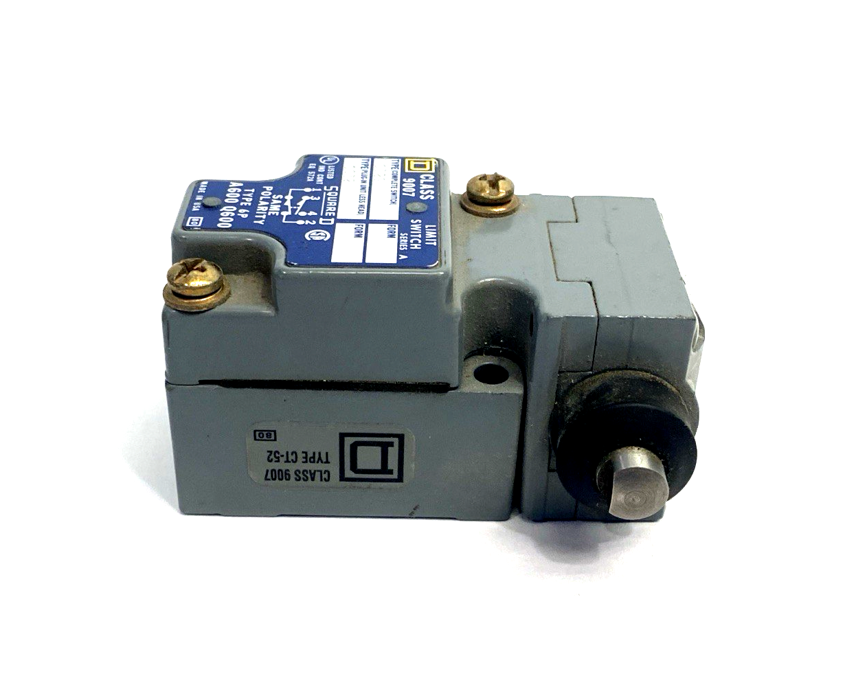 9007 C52G | Square D Snap Action Limit Switch 600V 10A Type 6P A600 Q600 - New – Open box - Maverick Industrial Sales