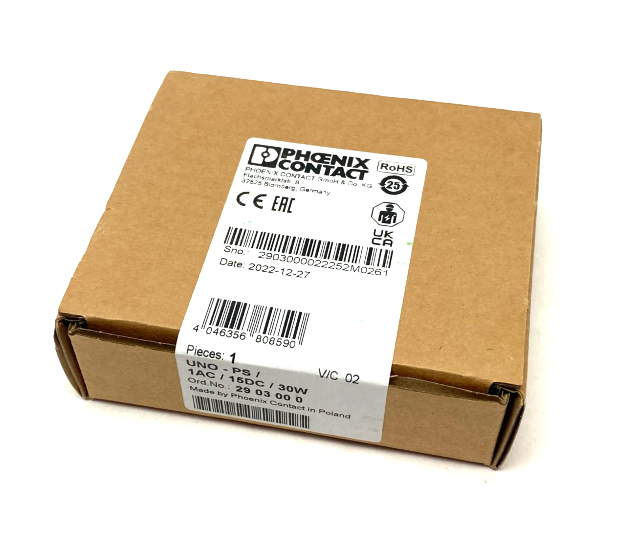 Phoenix Contact UNO-PS/1AC/15DC/30W Primary Switched Power Supply 2903000 - Maverick Industrial Sales