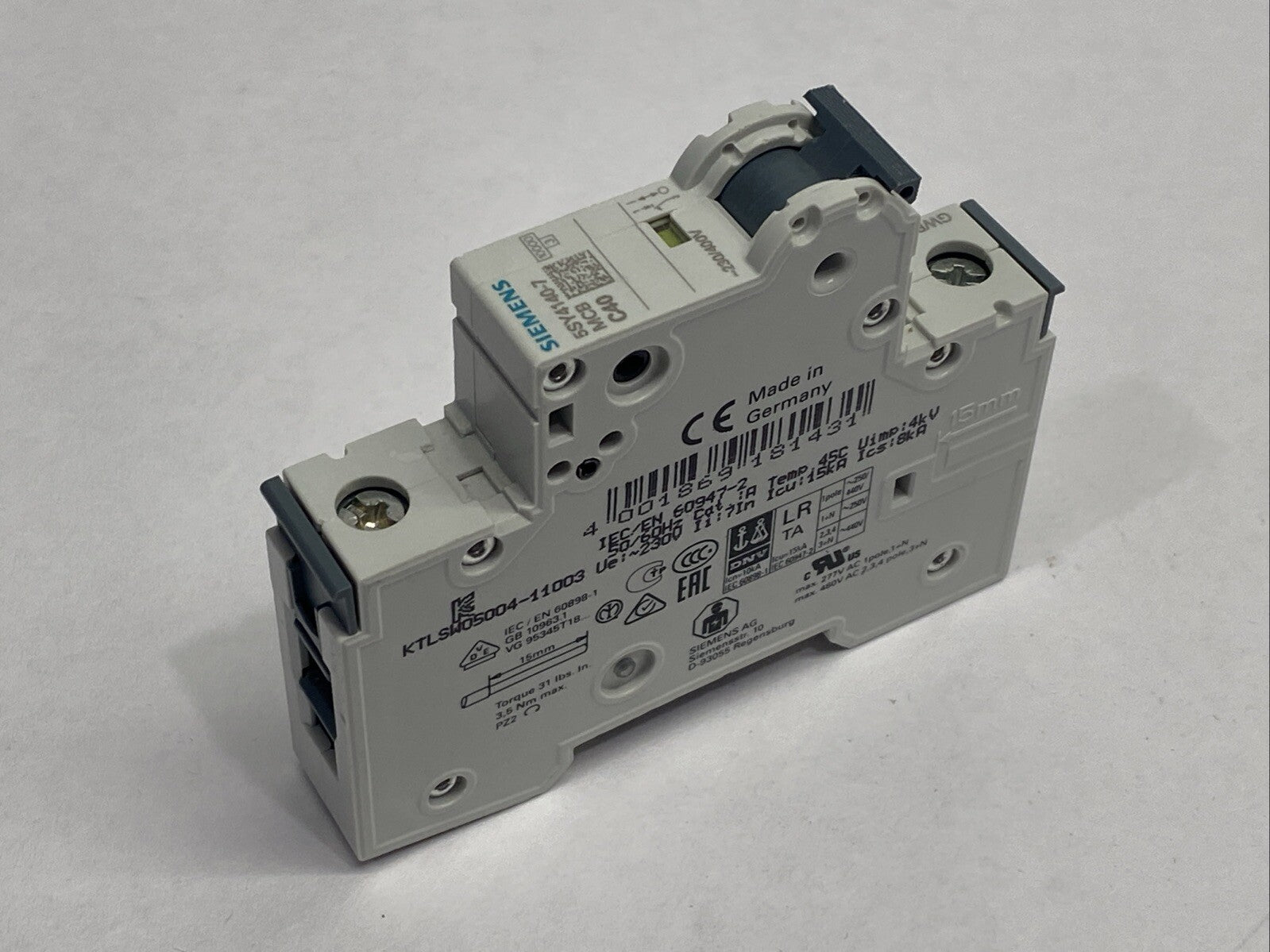 Siemens 5SY4140-7 Miniature Circuit Breaker C40 1-Pole 40A 230/400V - Maverick Industrial Sales