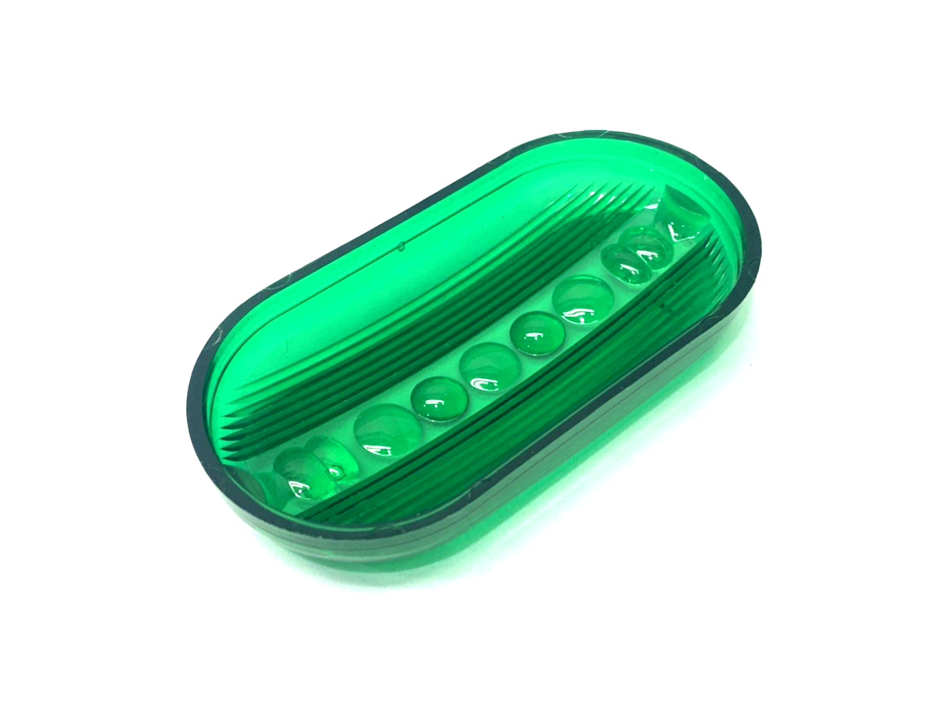 77-556 | Signal-Stat Green Oval Plastic Lens, SAE P1 68, LOT OF 2 - New – Open box - Maverick Industrial Sales