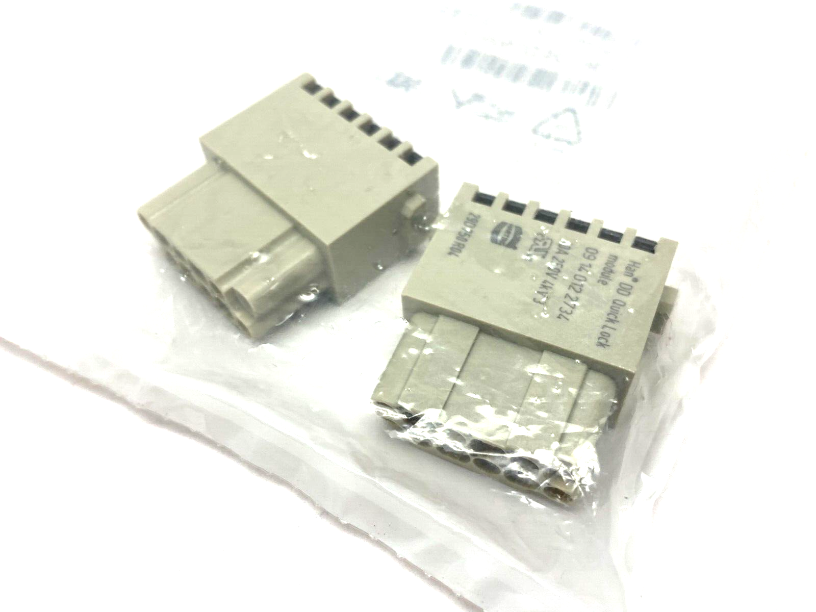 Harting 09140122734 Han DD Quick-Lock Module Female Au PKG OF 2 - Maverick Industrial Sales