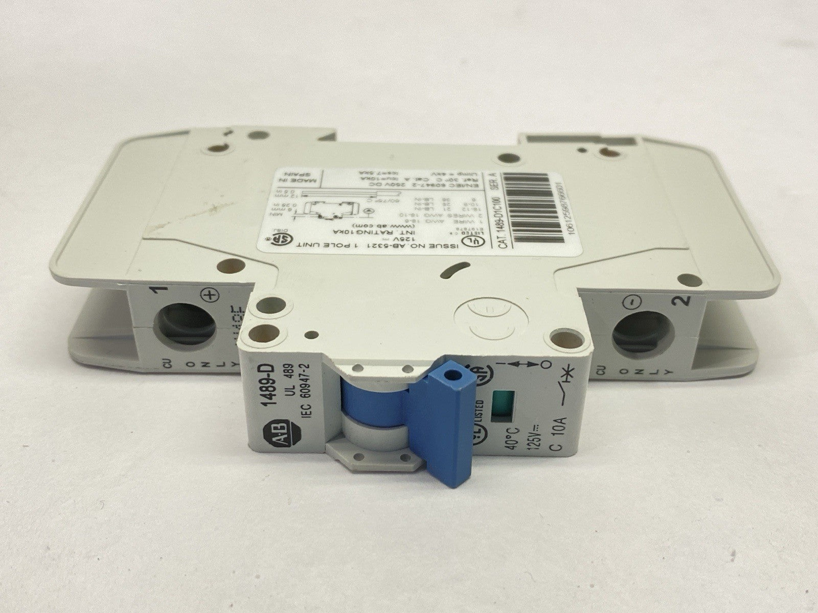 Allen Bradley 1489-D1C100 Ser A Circuit Breaker 1-Pole 10A 125V LOT OF 3 - Maverick Industrial Sales