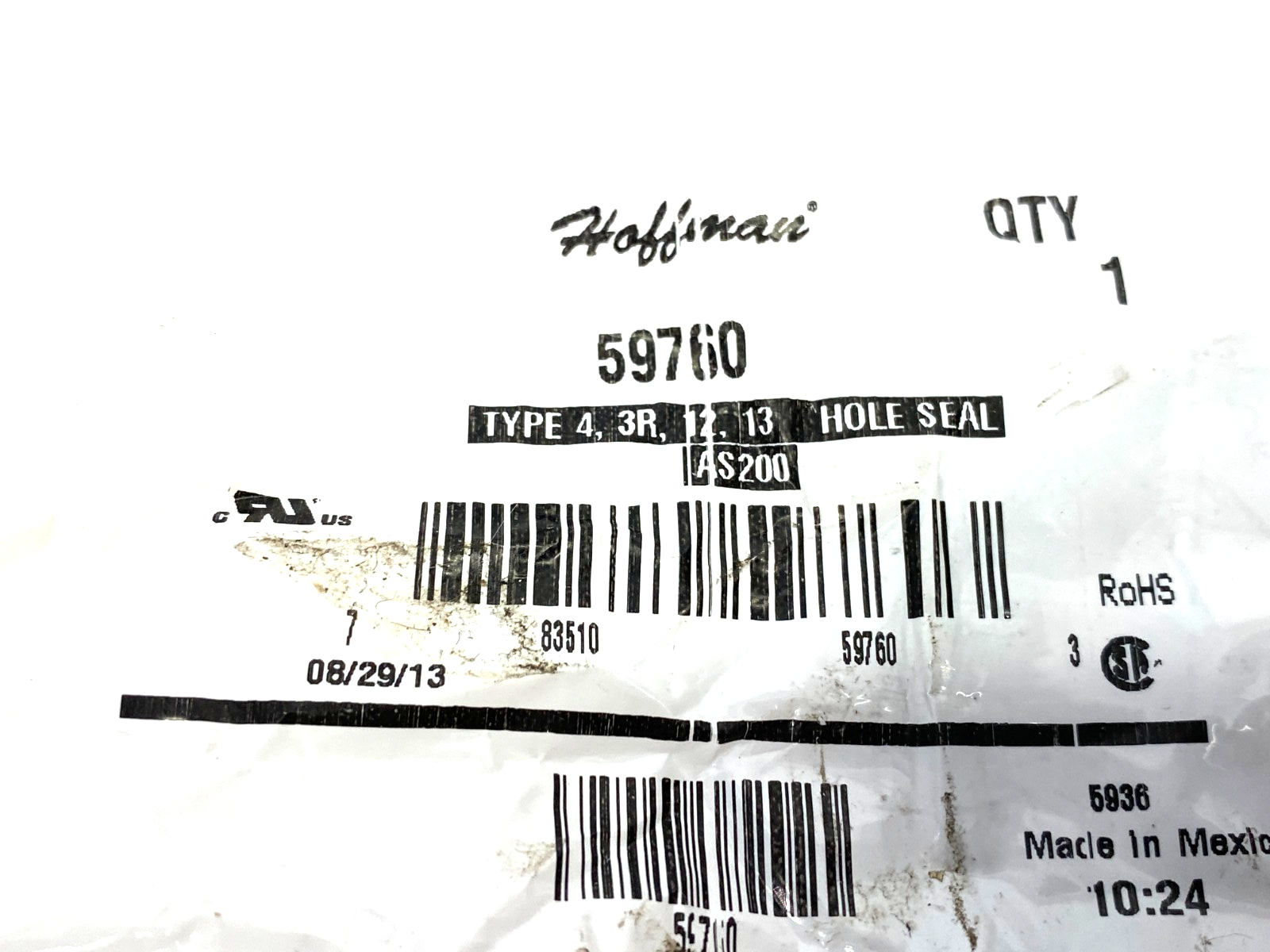 Hoffman AS200 Knockout Hole Seal Type 4, 3R, 12, 13, 3.00-inch Diameter - Maverick Industrial Sales