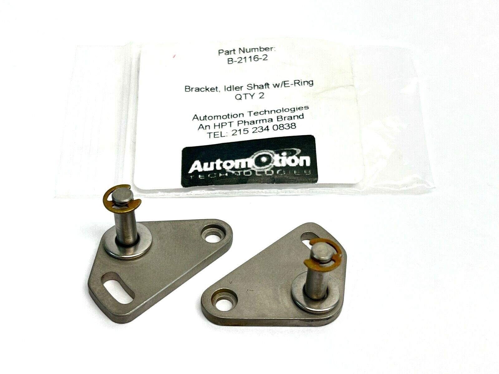 Automotion Technologies B-2116-2 Idler Shaft Bracket w/ E-Ring LOT OF 2 - Maverick Industrial Sales