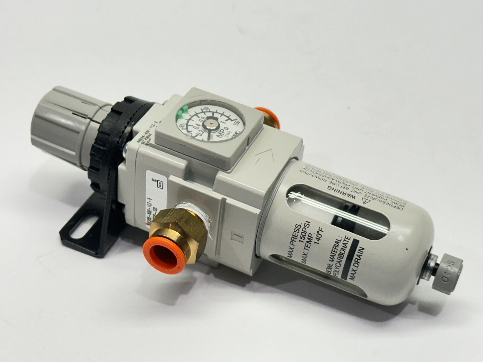 SMC AW20K-N02-1CZ-B-X34US30-100 Modular Filter/Regulator w/ Mounting Bracket - Maverick Industrial Sales