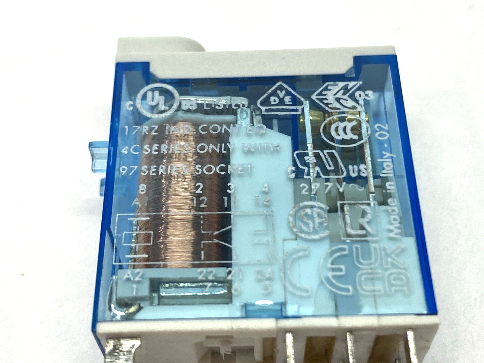Finder 46.52.9.024.5040 Miniature Industrial Relay 24VDC 8A - Maverick Industrial Sales