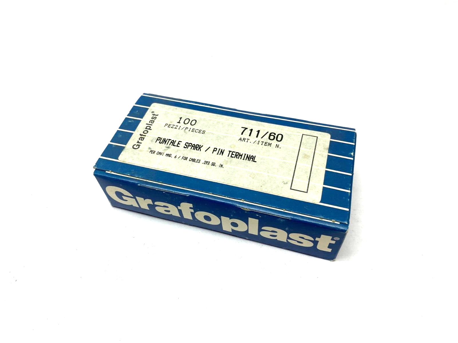 Grafoplast 711/60 17mm Spark Crimp-On Pins for Cable O.D. 6mm BOX OF 100 - Maverick Industrial Sales