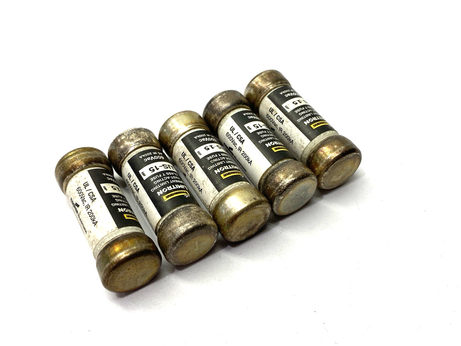 Cooper Bussmann JJS-15 Limitron Fast-Acting Fuse Class T 600VAC 15A LOT OF 5 - Maverick Industrial Sales