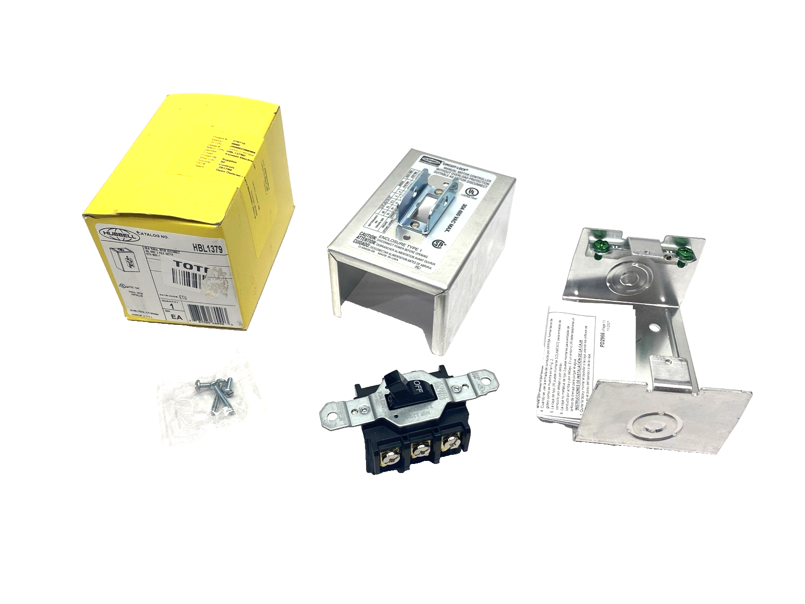 HBL1389 | Hubbell Manual Motor Switch, 30A, 3P, 3-Phase D - New - Maverick Industrial Sales
