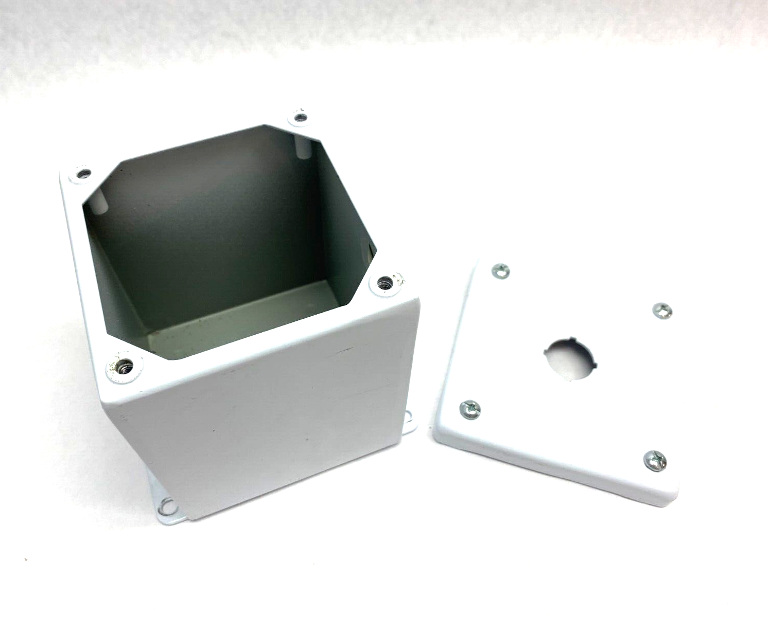 Hoffman E1PBXM Extra Deep Push Button Enclosure White, Back Knockout - Maverick Industrial Sales