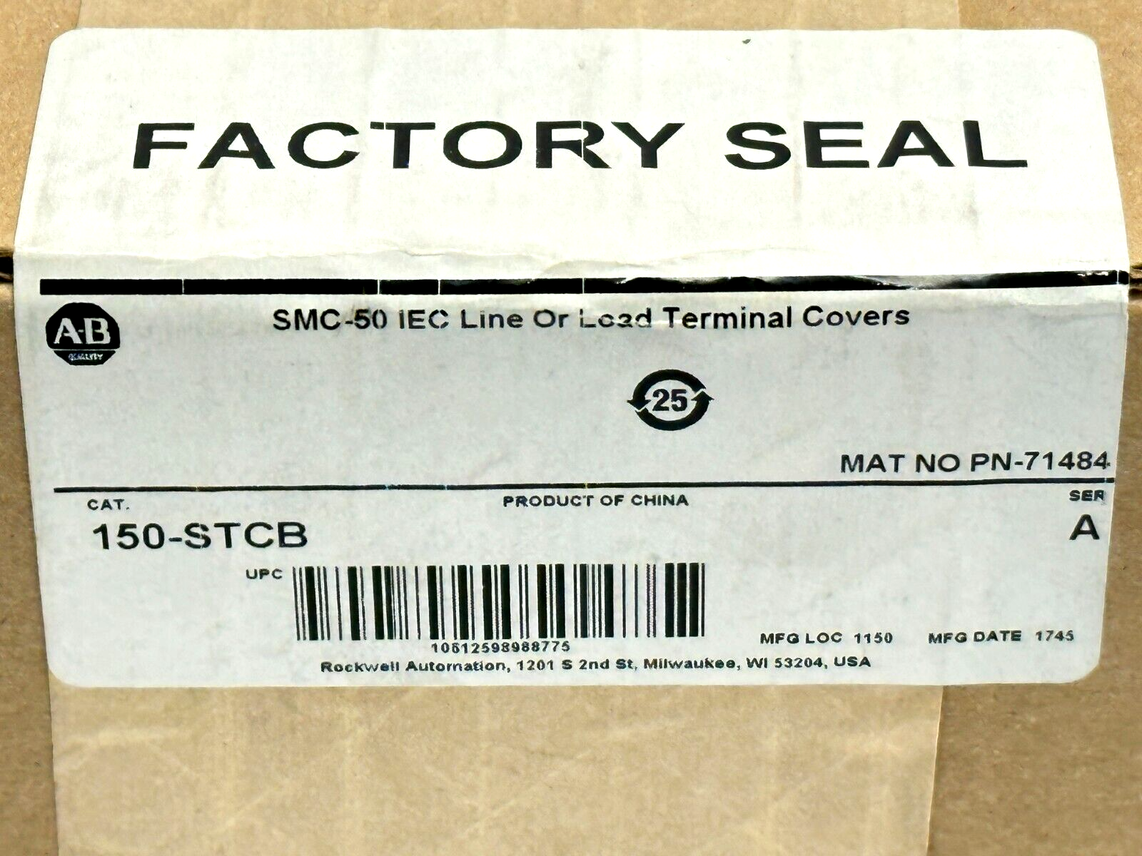 Allen Bradley 150-STCB Ser A Terminal Cover - Maverick Industrial Sales
