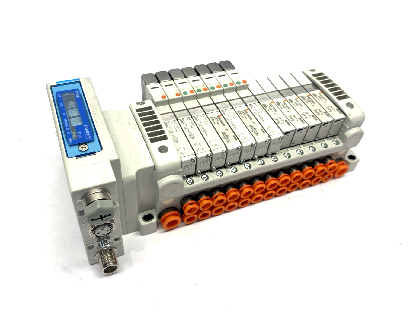 SMC VV5QC11-12N7SEAN-D0S Pneumatic Solenoid Valve Manifold, 12-Station - Maverick Industrial Sales