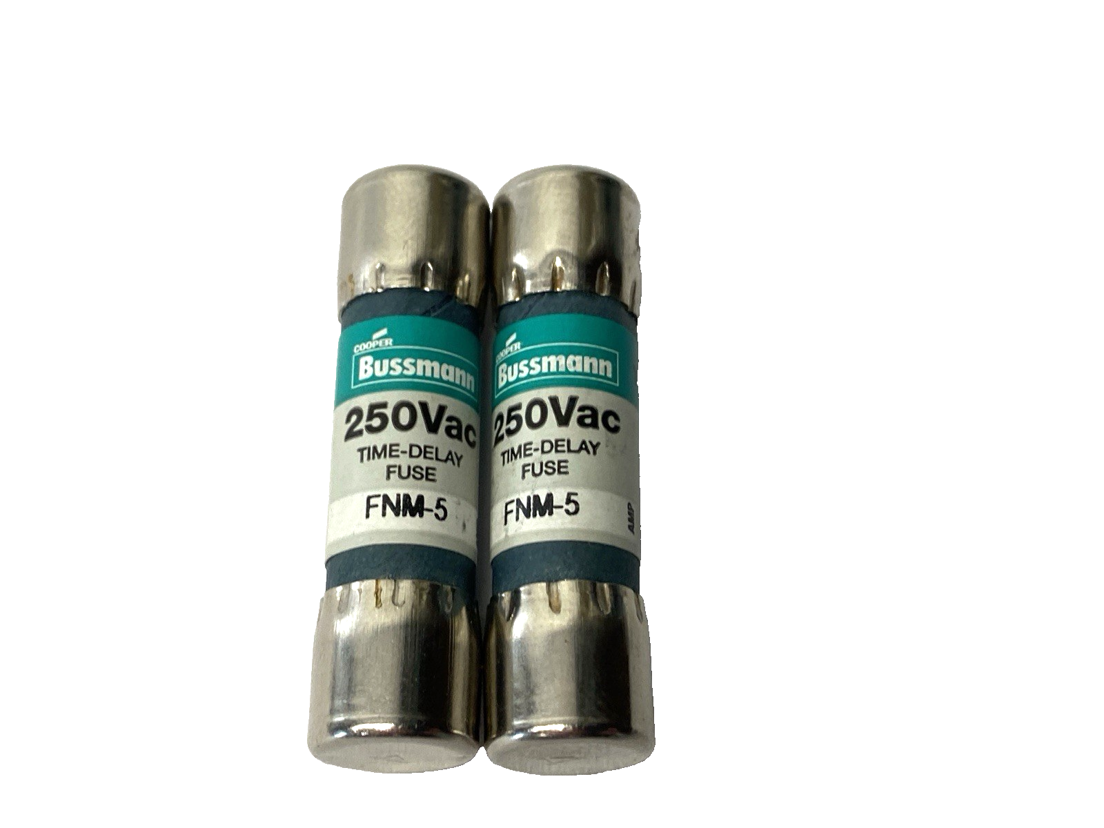 Cooper Bussmann FNM-5 Time-Delay Midget Fuse 250V 5A LOT OF 2 - Maverick Industrial Sales