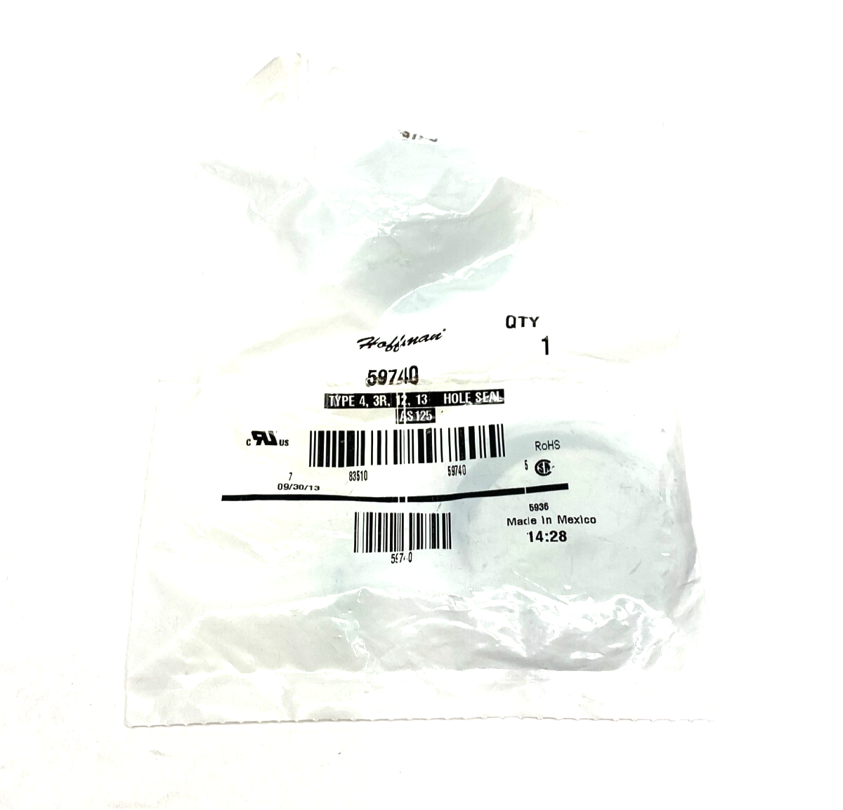 Hoffman AS125 Knockout Hole Seal Type 4, 3R, 12, 13, 2.19-inch Diameter - Maverick Industrial Sales