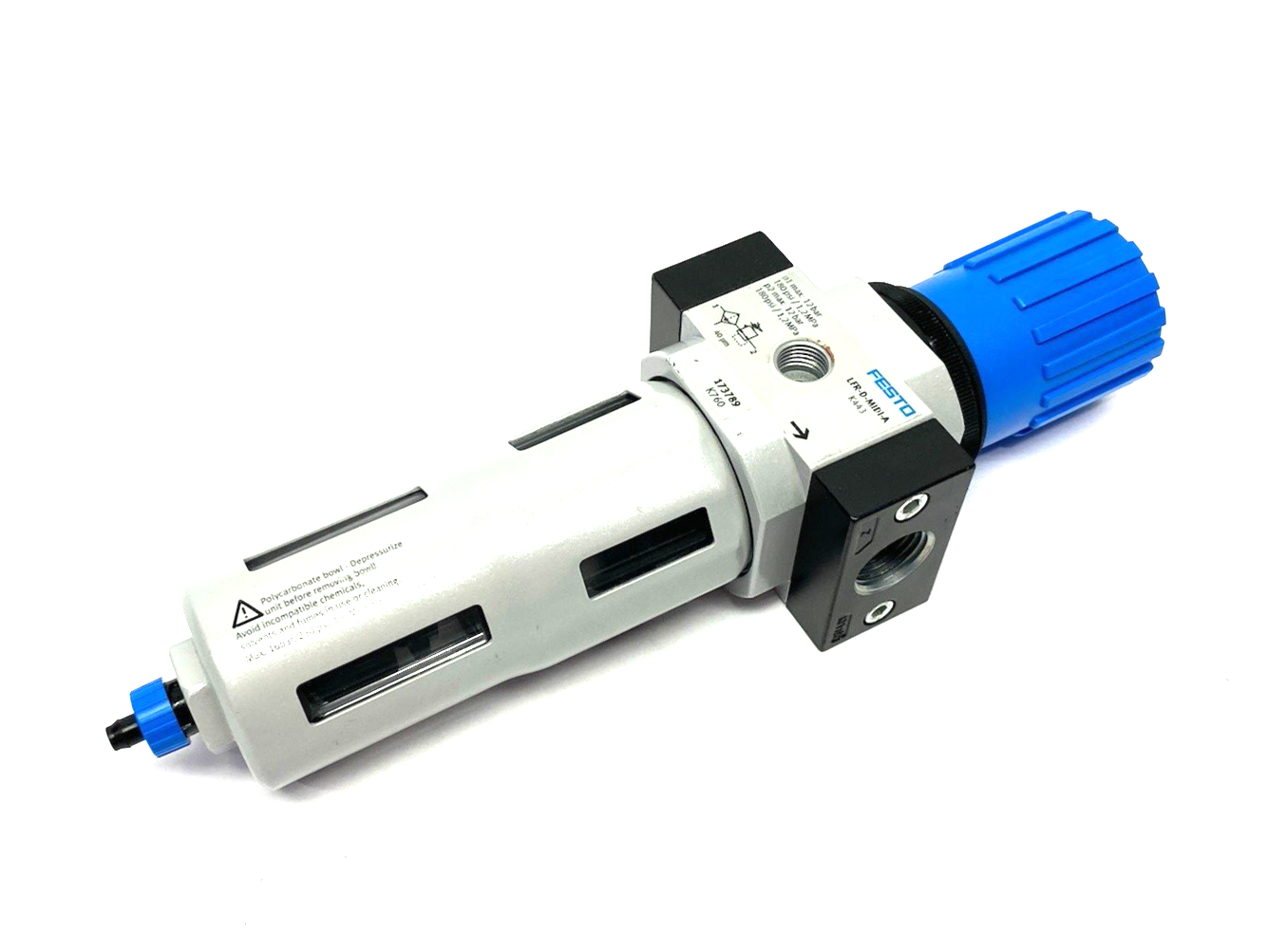 Festo LFR-1/2-D-MIDI-A-NPT Filter Regulator 1/2" NPT, 40 µm Filter, 173789 - Maverick Industrial Sales