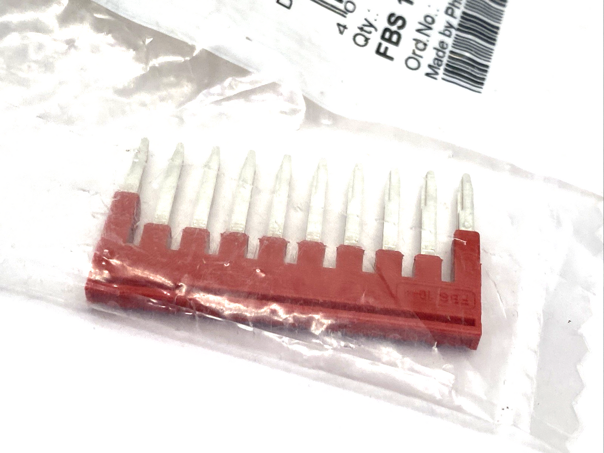 Phoenix Contact FBS 10-4 Plug-In Bridge 10-Pos. 4.2mm Pitch 17.5A 3030158 10-PK - Maverick Industrial Sales