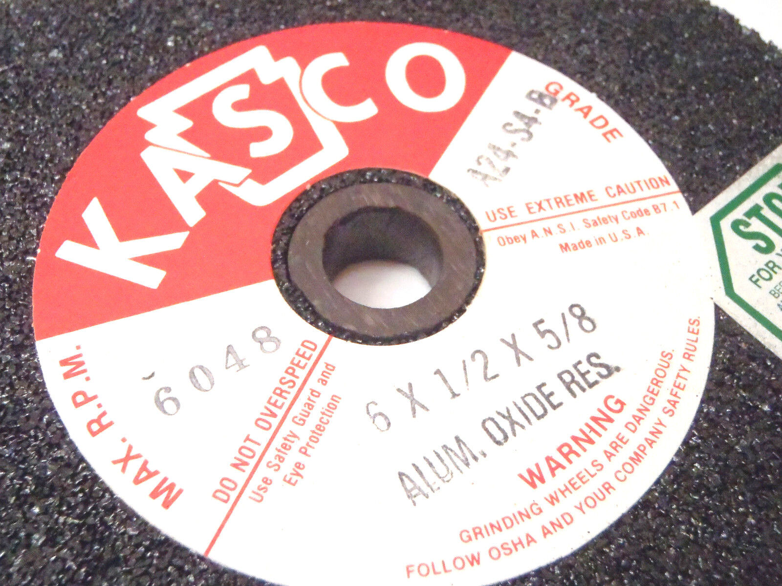 Kasco Abrasives 918096 6" X 1/2" X 5/8" T-1 Grinding Wheel A24-S4B Aluminum Ox - Maverick Industrial Sales