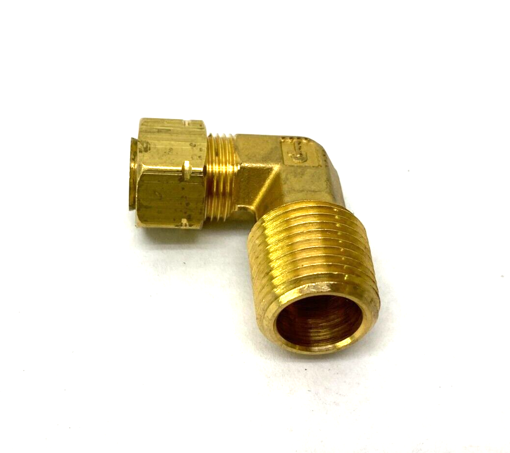 Parker 8MSEL8N-B Brass A-LOK Compression Elbow Fitting, 1/2" Tube OD, 1/2" NPT - Maverick Industrial Sales