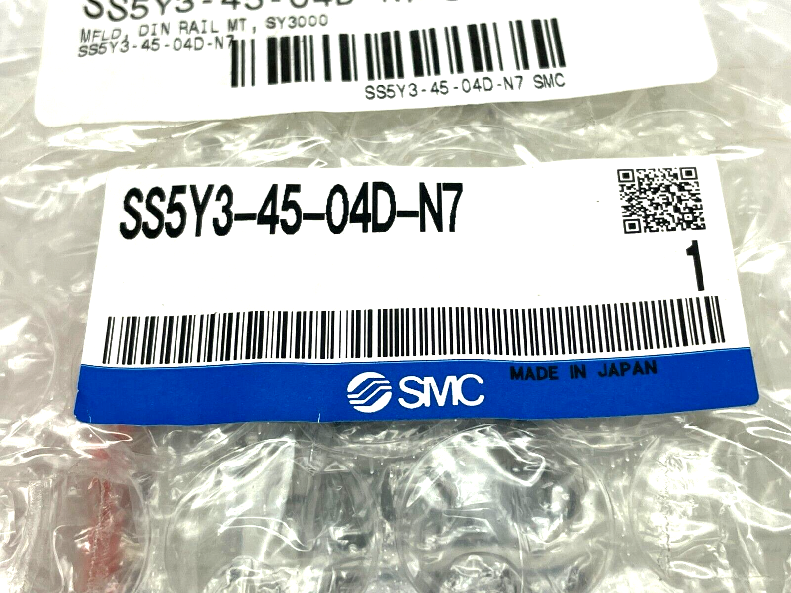SMC SS5Y3-45-04D-N7 Stacking Manifold w/ DIN Rail - Maverick Industrial Sales