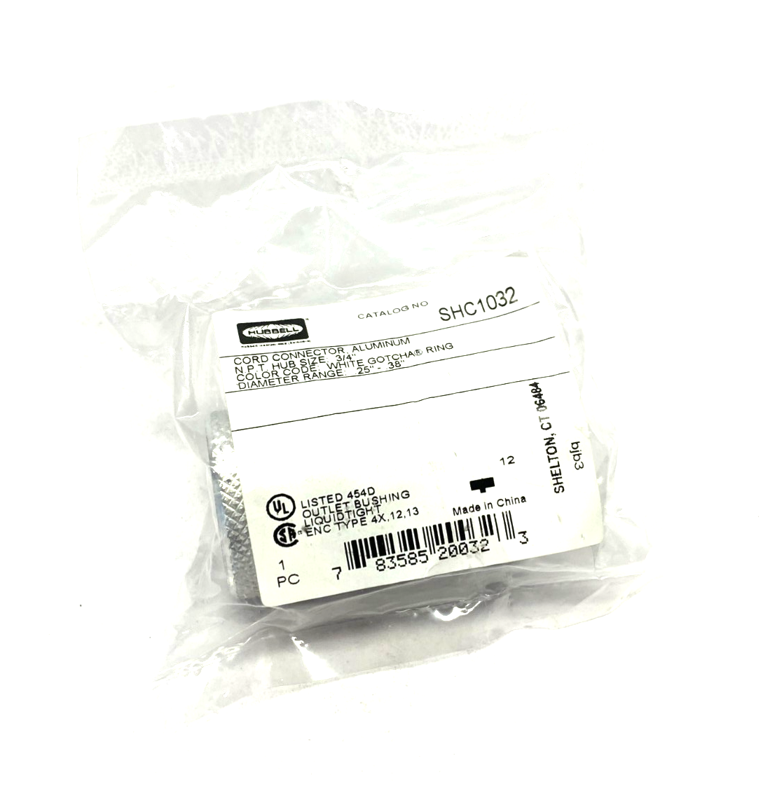 Hubbell SHC1032 Kellems Aluminum Wire Cable Grip 3/4" Straight Male .25"-.38" - Maverick Industrial Sales