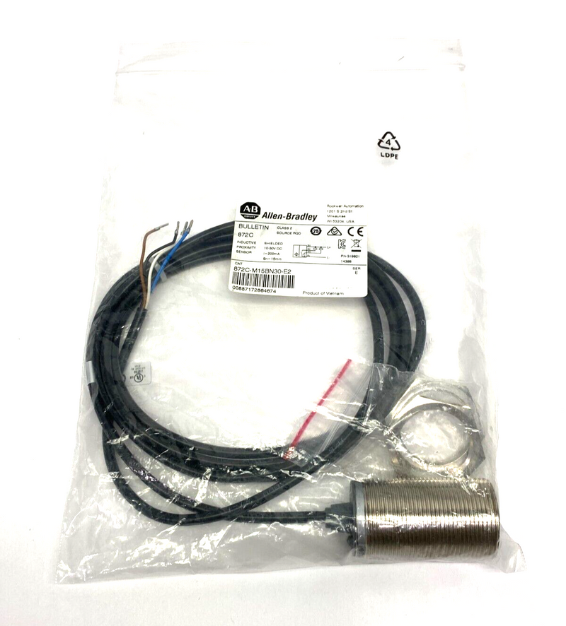 Allen Bradley 872C-M15BN30-E2 Ser. E Inductive Proximity Sensor 10-30VDC - Maverick Industrial Sales