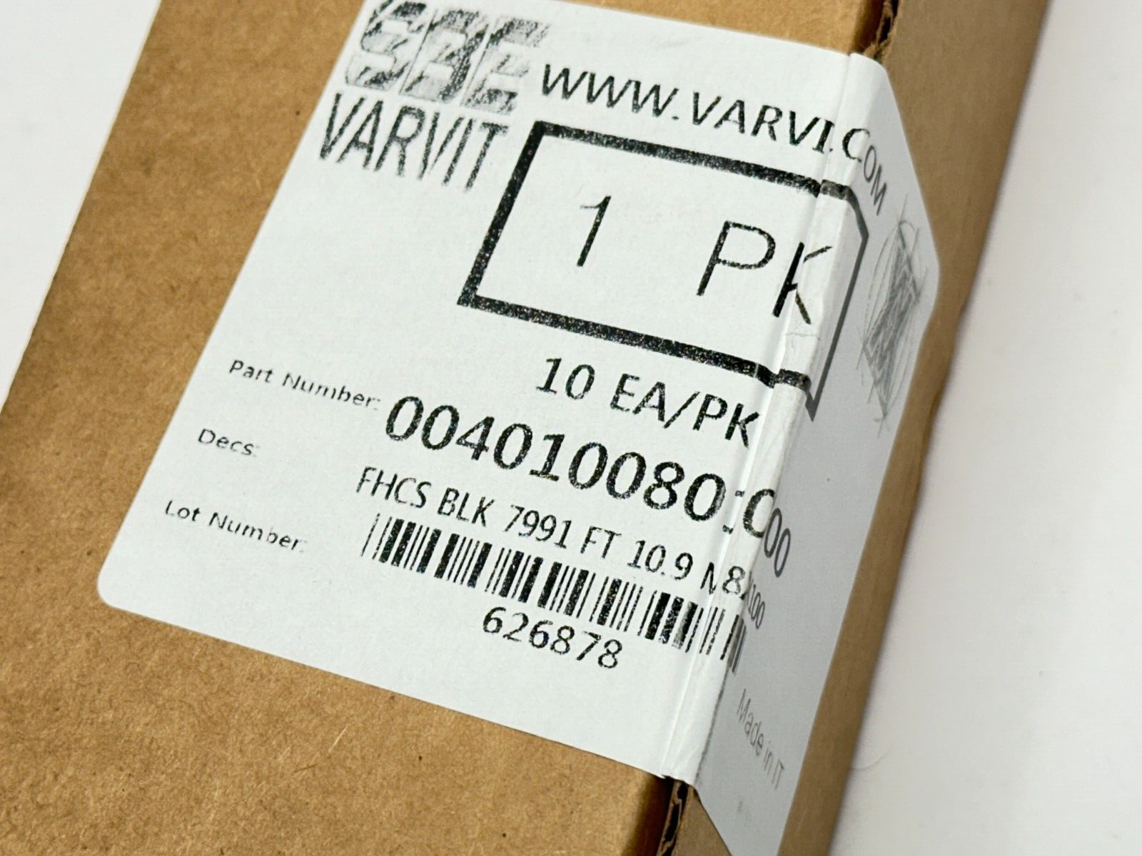 SBE Varvit 0040100801000 Socket Cap Screw FHCS BLK 7991FT 10.9 M 8X100 PKG OF 10 - Maverick Industrial Sales