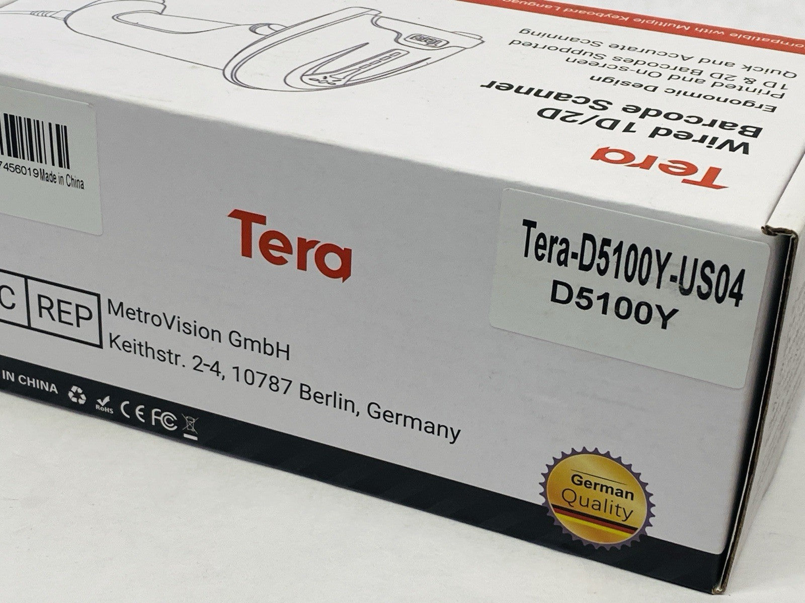 D5100Y | Tera Handeld 2D Wired Barcode Scanner - New – Open box - Maverick Industrial Sales