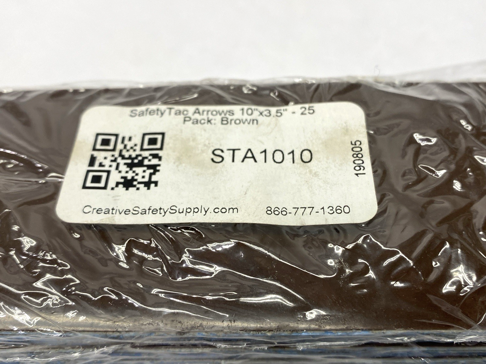 STA1010 | SafetyTac Brown Arrow Floor Marking Sticker 10" x 3.5" PACKAGE OF 25 - New - Maverick Industrial Sales