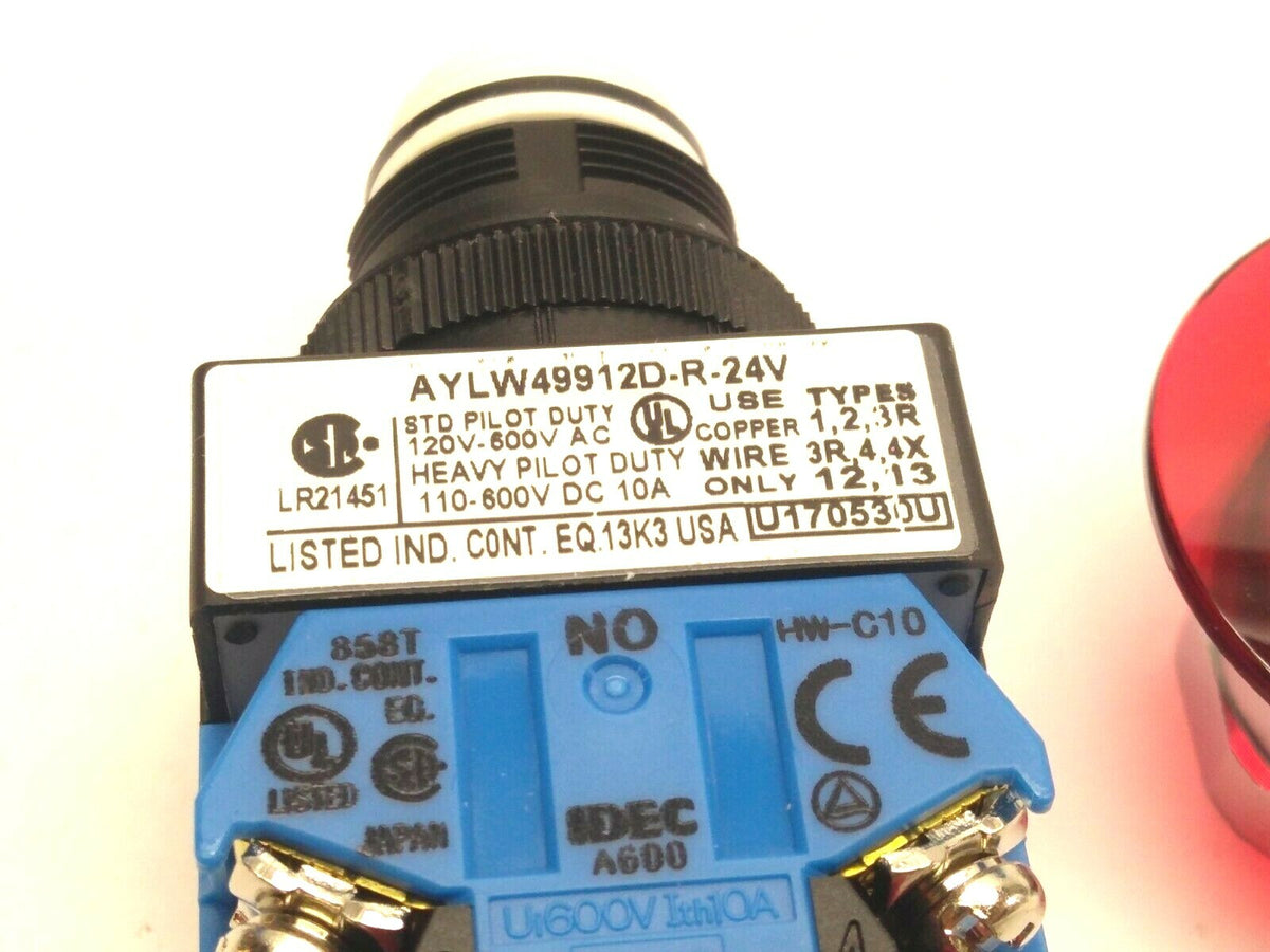 AYLW49912D-R-24V | IDEC TW Series Push Pull 22mm Emergency Stop Button - New - Maverick Industrial Sales