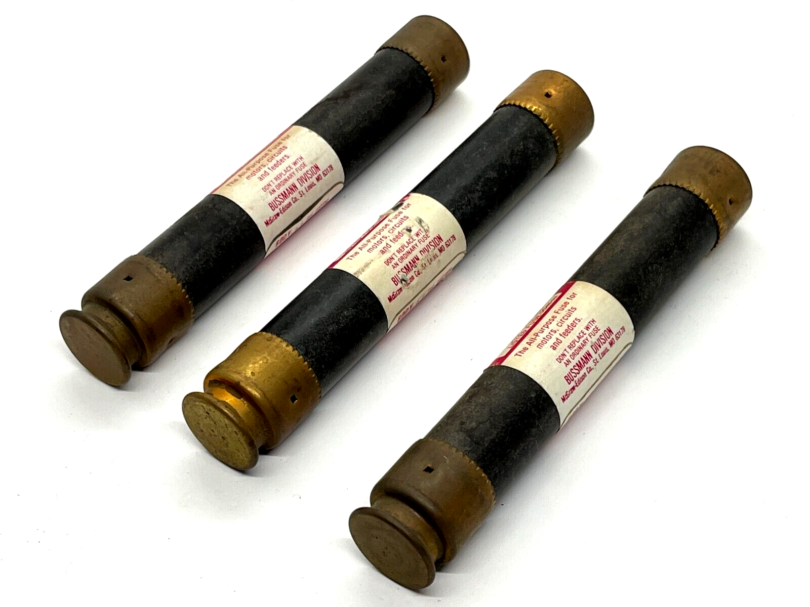 Bussmann FRS-R-1-1/4 Dual-Element Time Delay Fuse 1-1/4A 600V LOT OF 3 - Maverick Industrial Sales