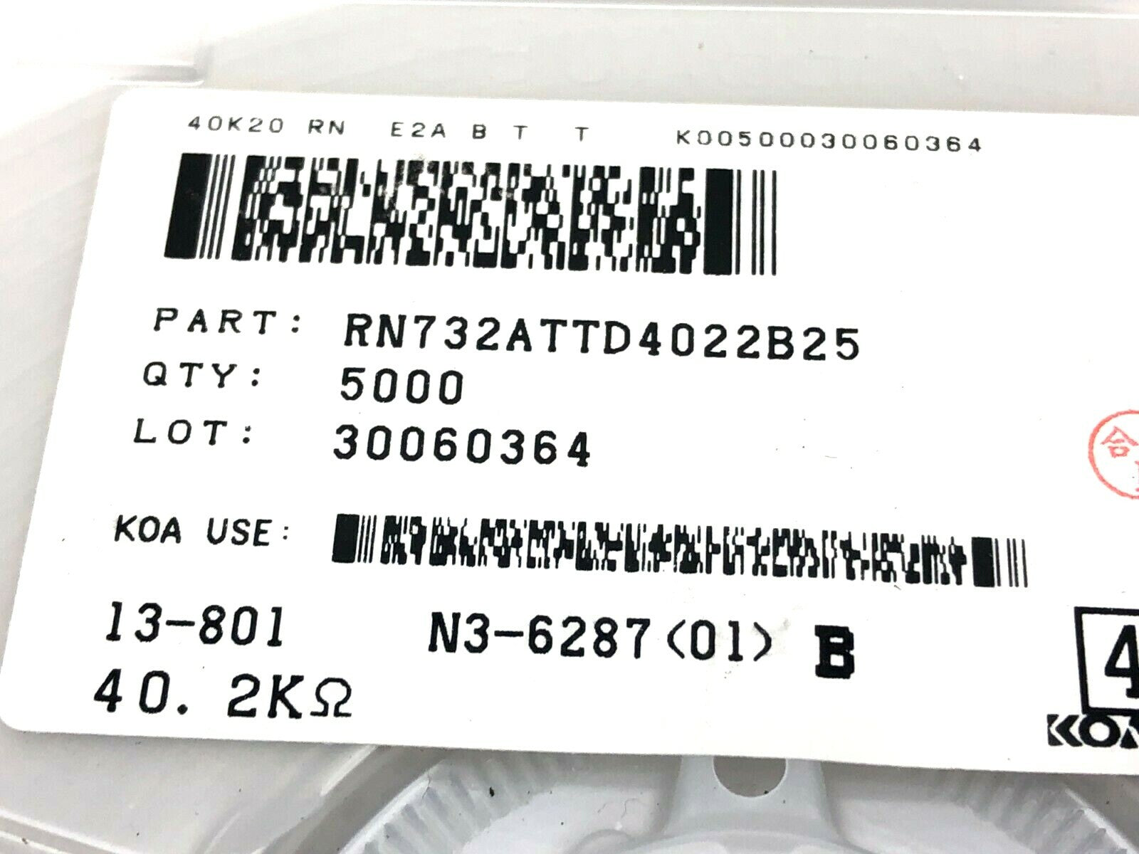 KOA Speer RN732ATTD4022B25 Thin Film Resistor Reel - Maverick Industrial Sales