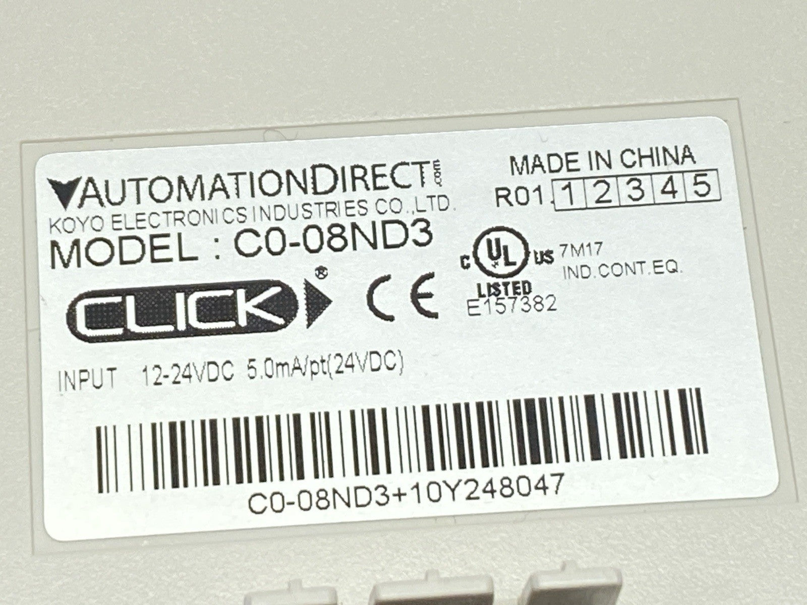 C0-08ND3 | Automation Direct Click Discrete Input Module 8-Point 5-27VDC - Used - Maverick Industrial Sales