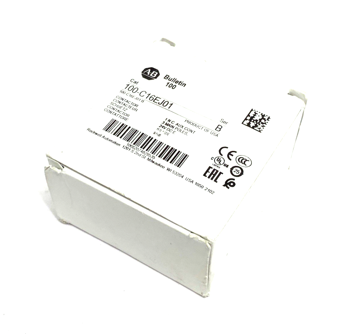 Allen Bradley 100-C16EJ01 Ser. B IEC 16 A Contactor, 0 NO Contact & 1 NC Contact - Maverick Industrial Sales
