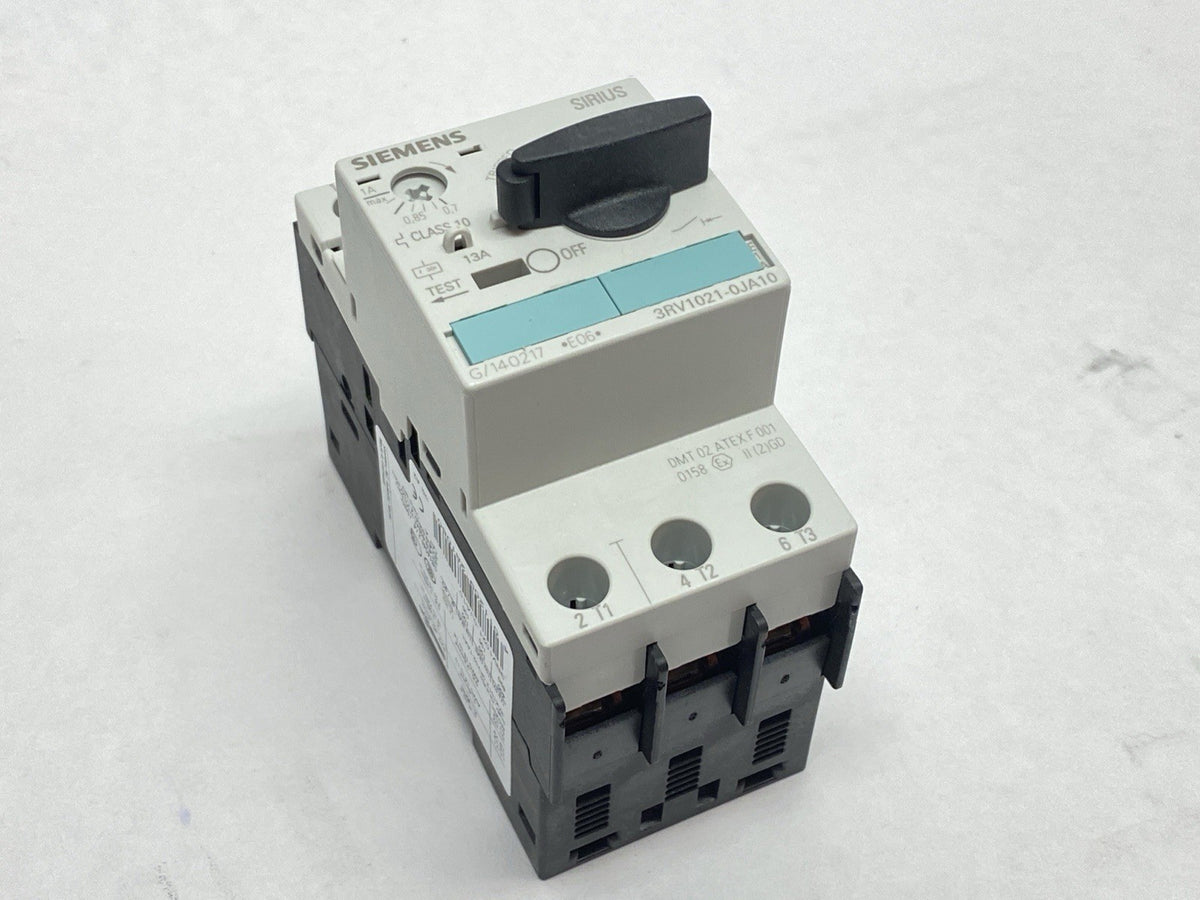 Siemens 3RV1021-0JA10 Manual Motor Starter Circuit Breaker 0.7A-1A 3-Pole - Maverick Industrial Sales