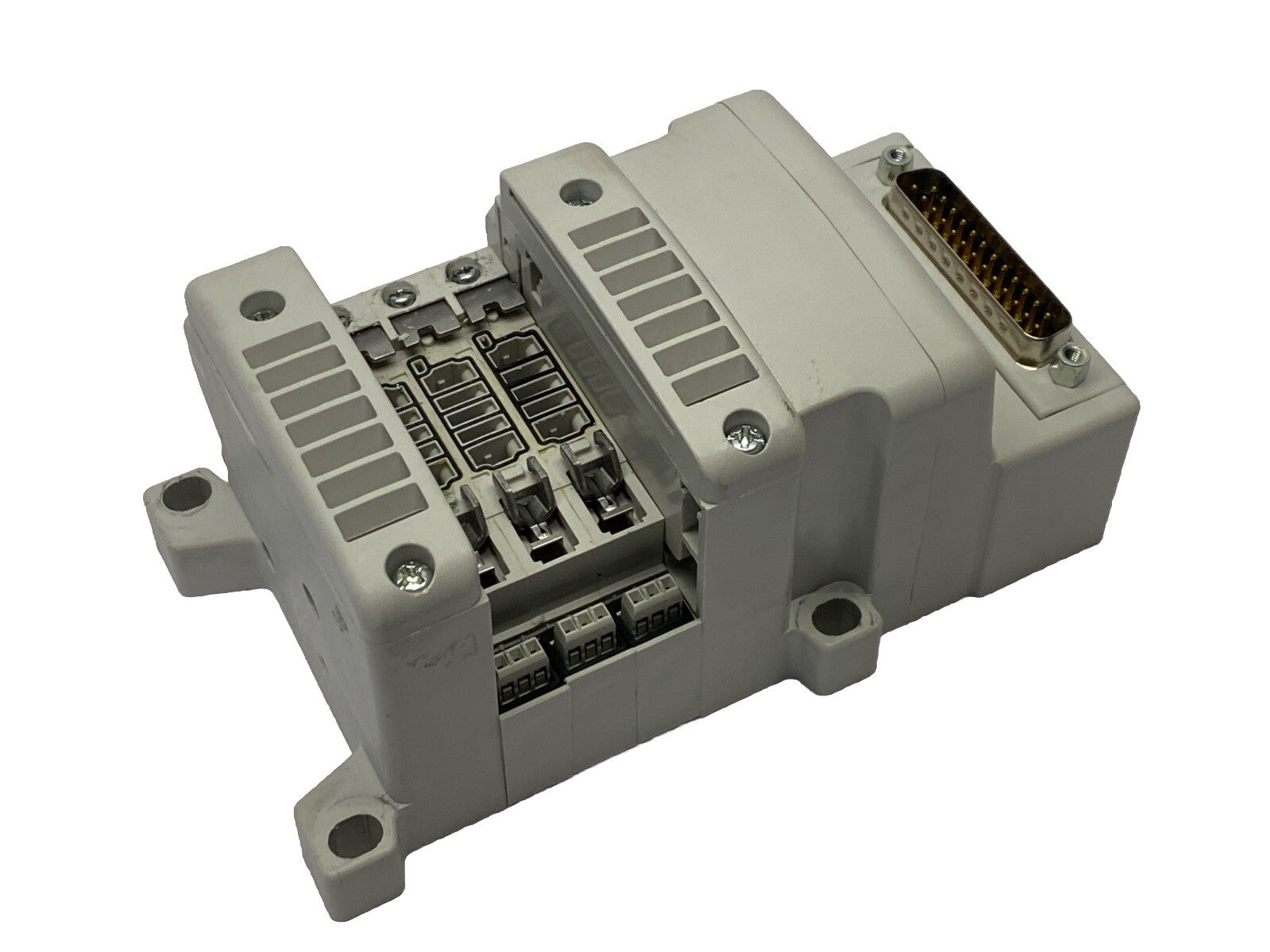 SMC VV5QC11-03N7FD0-S Plug-In Pneumatic Manifold Base 3-Station - Maverick Industrial Sales