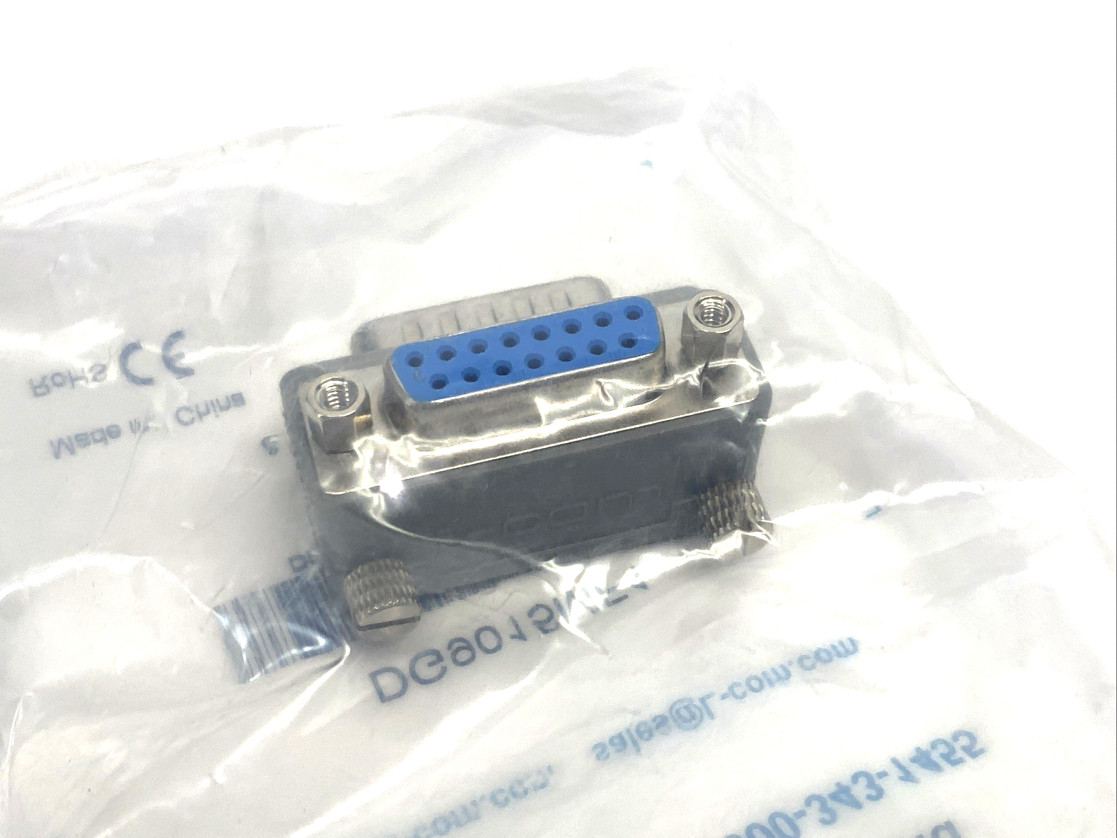 L-Com DG9015MF1 Low Profile Right Angle Adapter, DB15 Male To Female LOT OF 4 - Maverick Industrial Sales