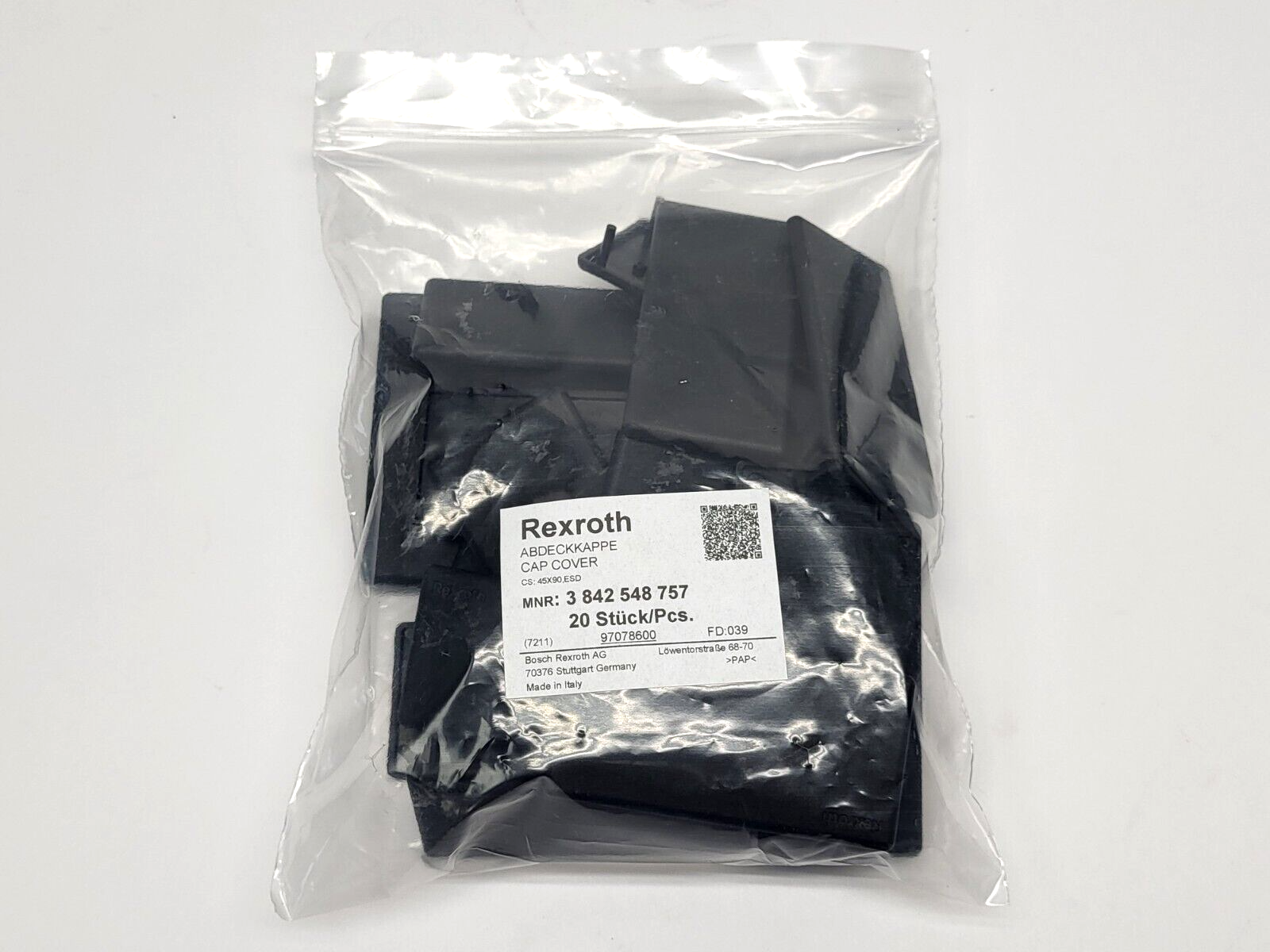 Bosch Rexroth 3 842 548 757 Cap Cover PKG OF 20 - Maverick Industrial Sales