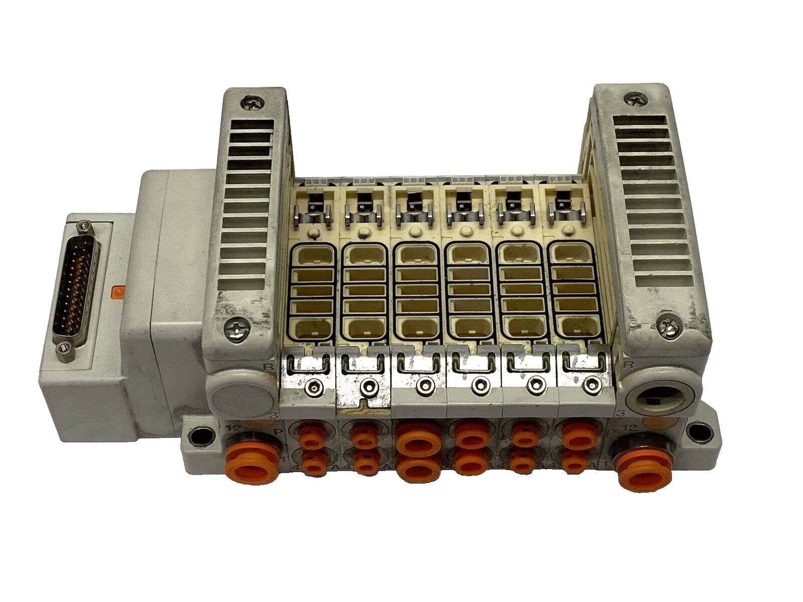 SMC VV5QC21-06N3F00-5 Pneumatic Manifold Assembly D-Sub Connector 6-Station - Maverick Industrial Sales