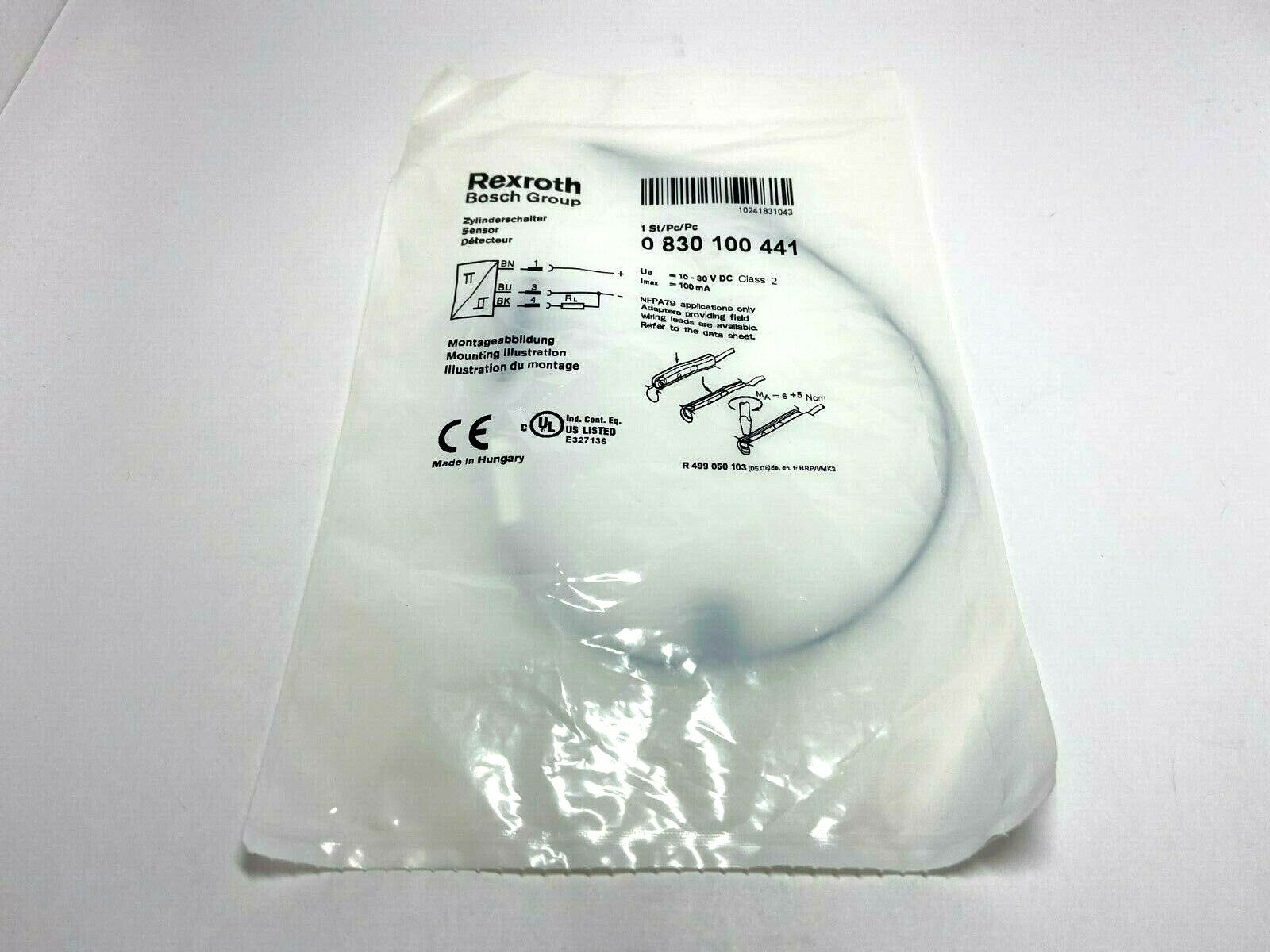 0 830 100 441 | Bosch Rexroth Proximity Cylinder Sensor 10-30VDC - New - Maverick Industrial Sales