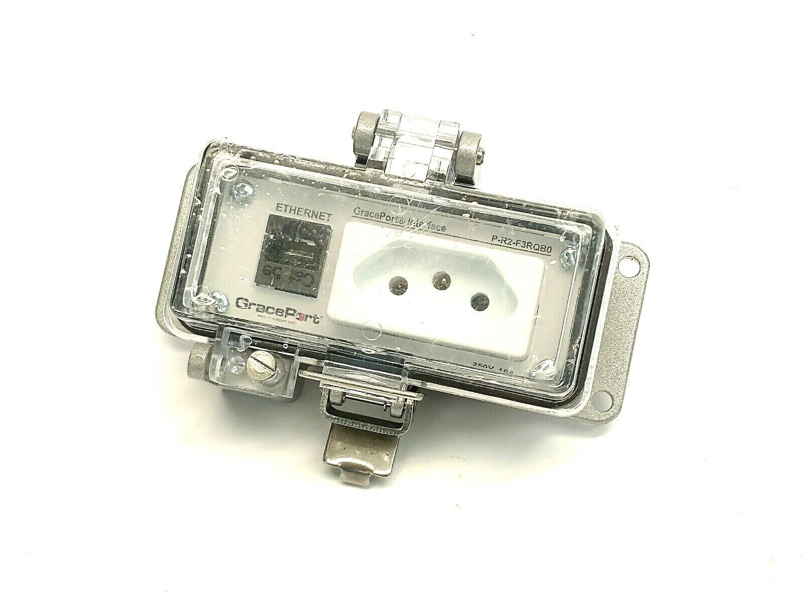 GracePort P-R2-F3RQB0 RJ45 Ethernet Panel Interface Connector 250VAC 10A - Used - Maverick Industrial Sales
